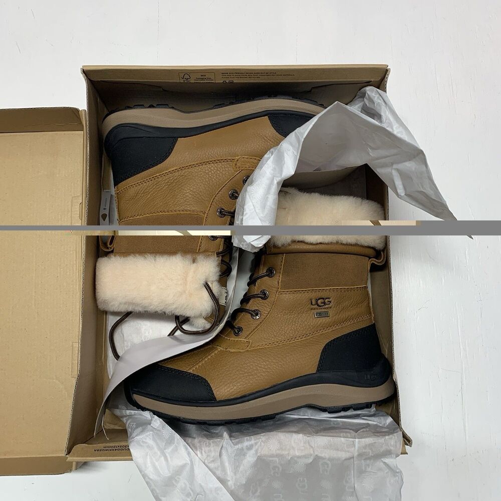 NEW UGG Adirondack III Waterproof Chestnut Leather Winter Boots Womens Sz 8